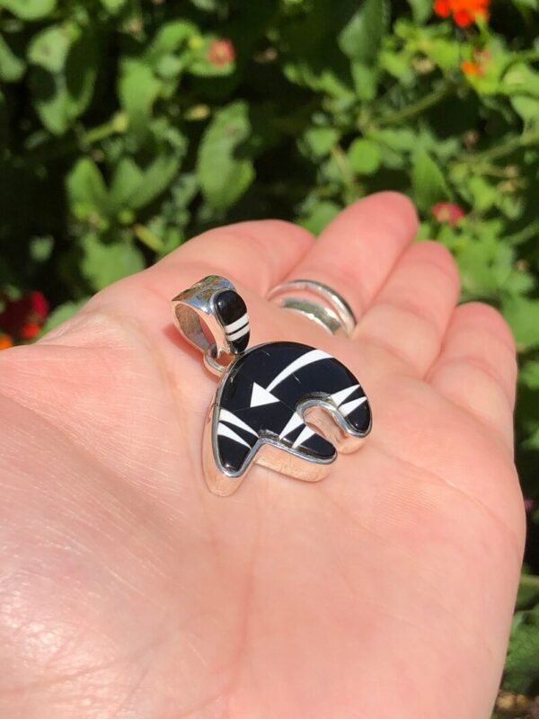 Beautiful Inlay Multistone Sterling Silver Bear pendents