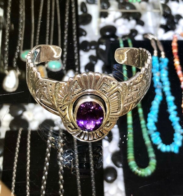 A close up of some bracelets and necklaces