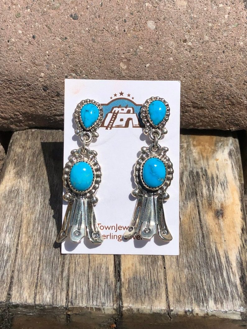 Gorgeous CALENDRIA Turquoise Sterling Earrings