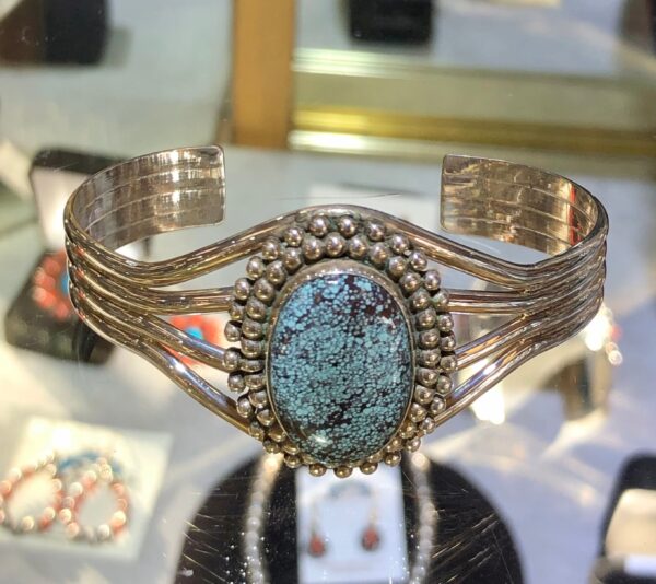 Vintage Navajo silver and turquoise bracelet.