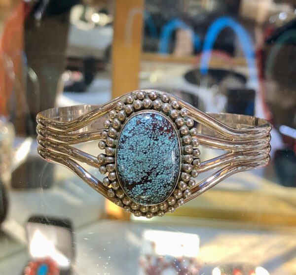 Vintage Navajo silver and turquoise bracelet.