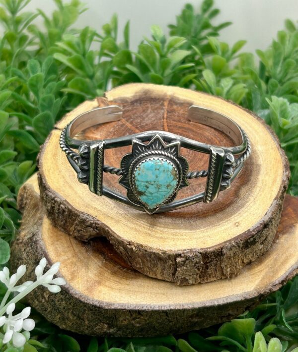 Vintage Navajo turquoise and silver bracelet.