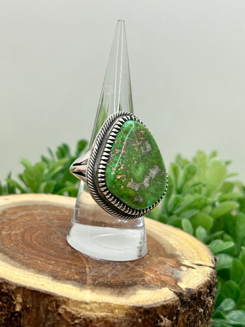 Luscious Green Green Sonoran Gold Turquoise Sterling Silver Navajo