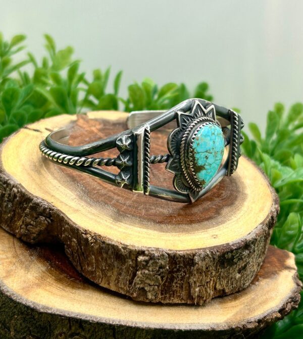 Vintage Navajo turquoise and silver bracelet.