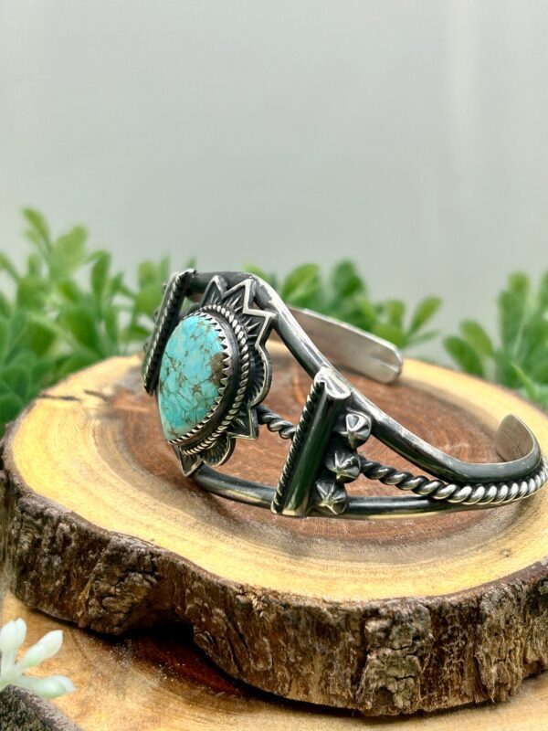 Vintage Navajo turquoise and silver bracelet.