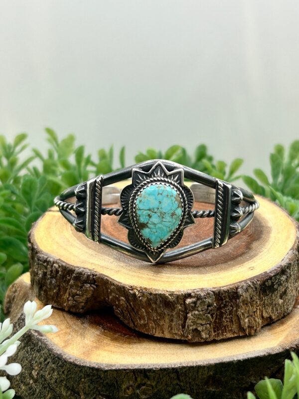 Vintage Navajo turquoise and silver bracelet.