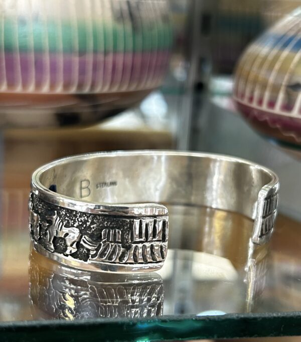 Navajo Handmade StoryTeller Becenti Sterling Silver Cuff Bracelet - Image 4