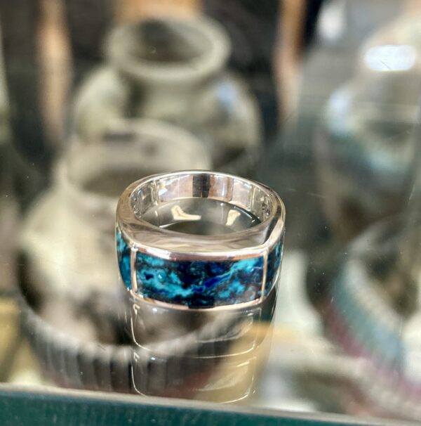 Shakkuckite Sterling Silver Navajo Handmade Mens Ring - Image 9