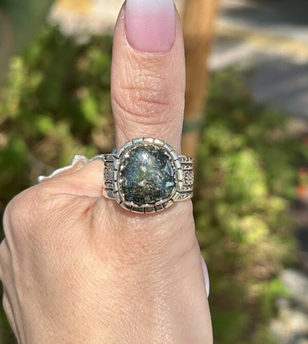 High Grade Pyrite Navajo Handmade Sterling Silver Mens/Womens Ring - Image 8