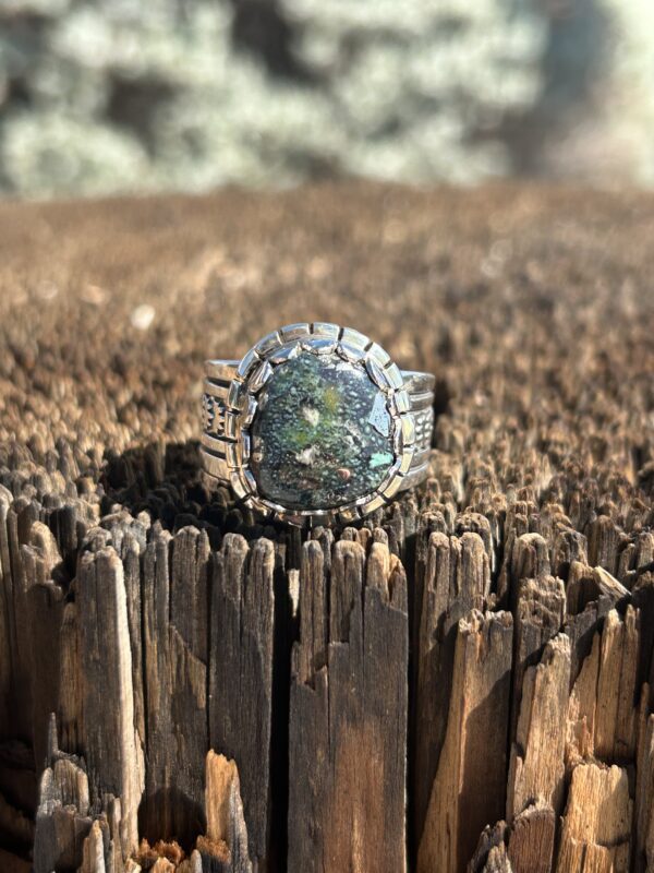 High Grade Pyrite Navajo Handmade Sterling Silver Mens/Womens Ring - Image 3