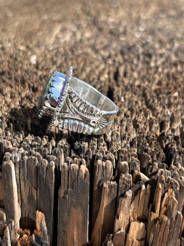High Grade Pyrite Sterling Silver Mens/Womens Navajo Handmade Ring - Image 8