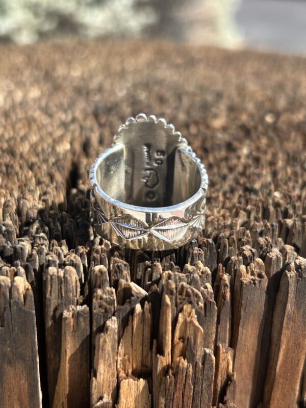 High Grade Pyrite Sterling Silver Mens/Womens Navajo Handmade Ring - Image 7
