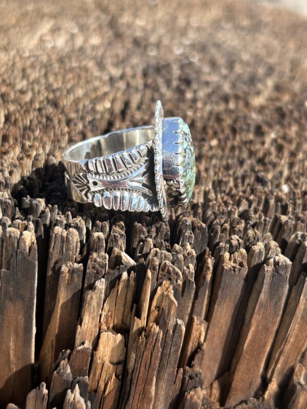 High Grade Pyrite Sterling Silver Mens/Womens Navajo Handmade Ring - Image 5
