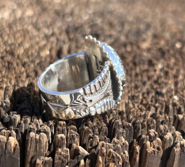 High Grade Pyrite Sterling Silver Mens/Womens Navajo Handmade Ring - Image 3