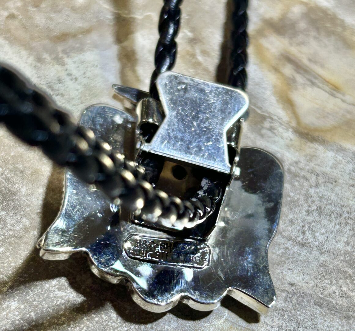 Zuni Handmade Sterling Silver Multistone Mother Of Pearl Thunderbird Bolo Ties - Image 6