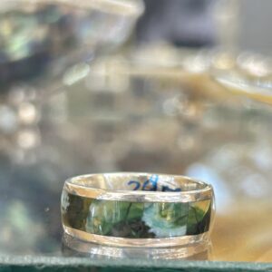 Navajo Handmade Sterling Silver Mammoth Fossil Band Ring